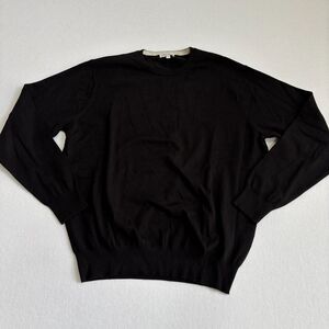 Peter Millar Pima Cotton Silk Cashmere Sweater Mens L Black Pullover Classic